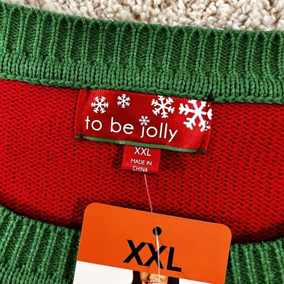 TO BE JOLLY Women’s Ugly Christmas Sweater Naughty/Nice Sequin NWT XXL - Picture 4 of 12